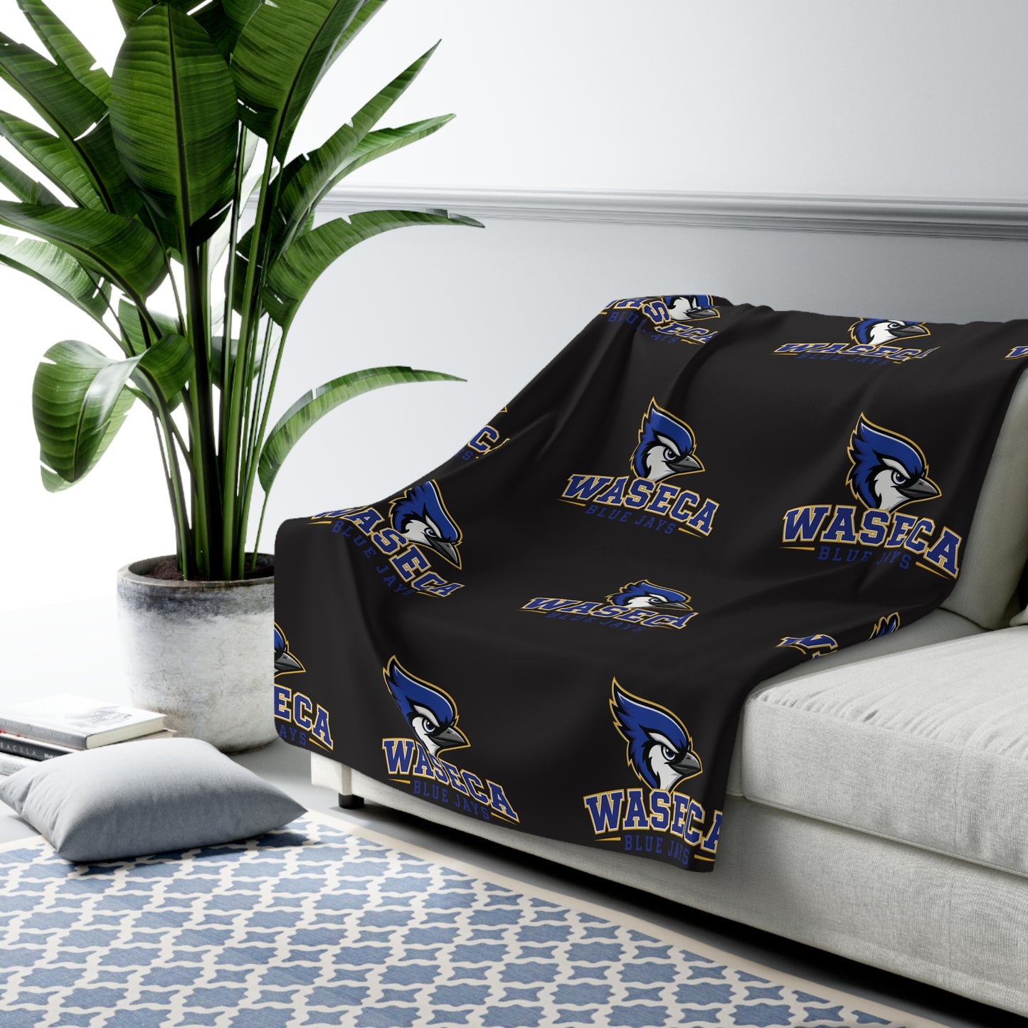Waseca Bluejays Sherpa Fleece Blanket – Cozy Reversible Team Throw