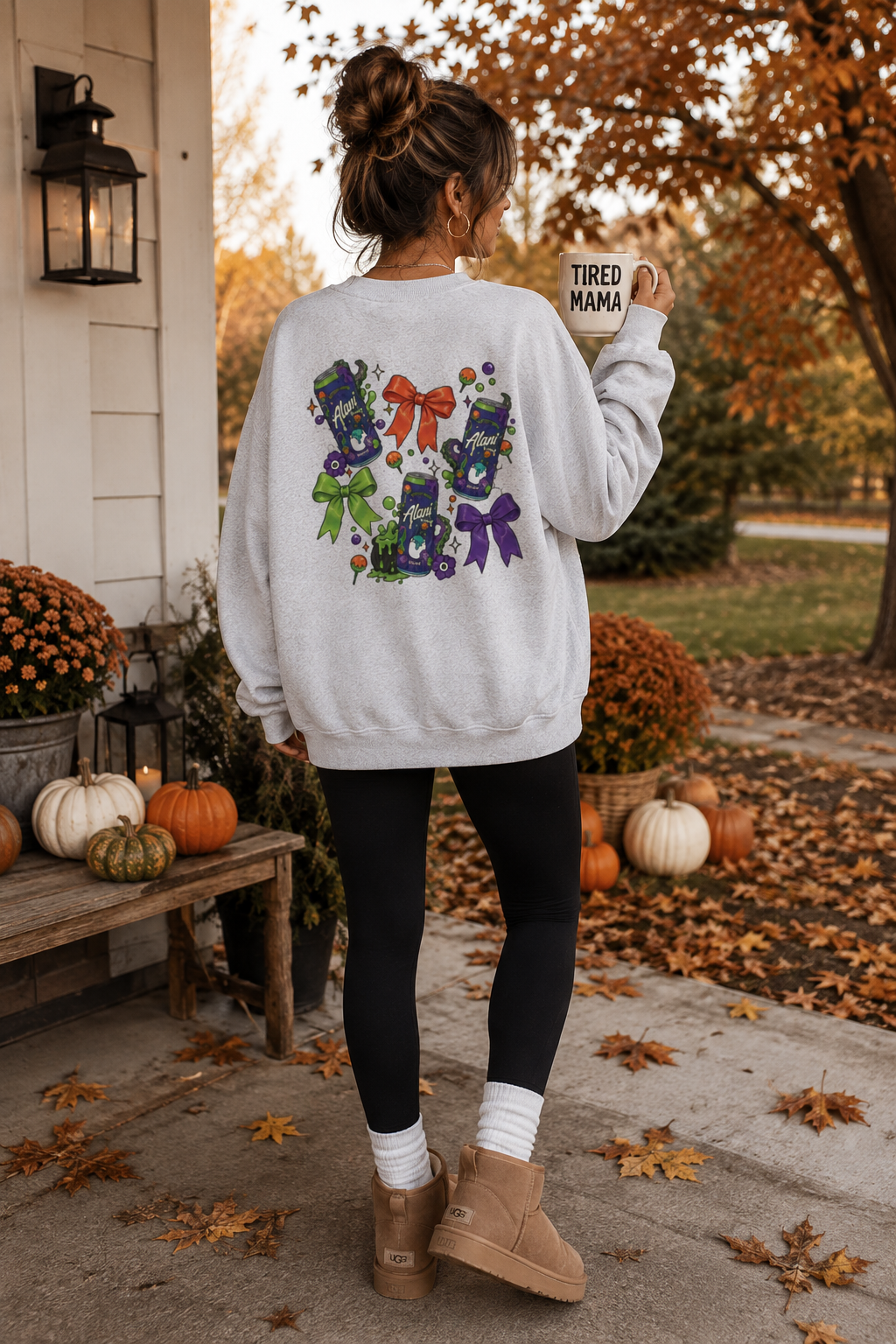 ALANI AND BOWS Collage Crewneck (Purple & Green)
