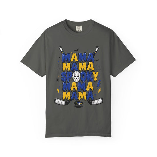 Mama Spooky Hockey T-Shirt — Women’s Hockey Mom Halloween Tee