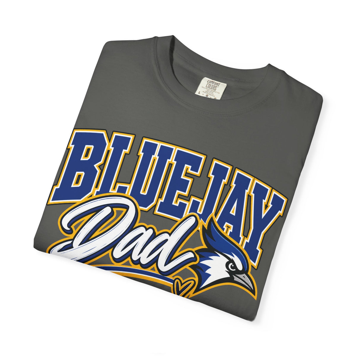 Bluejay Dad T-Shirt — Personalized Last Name & Number Baseball Tee