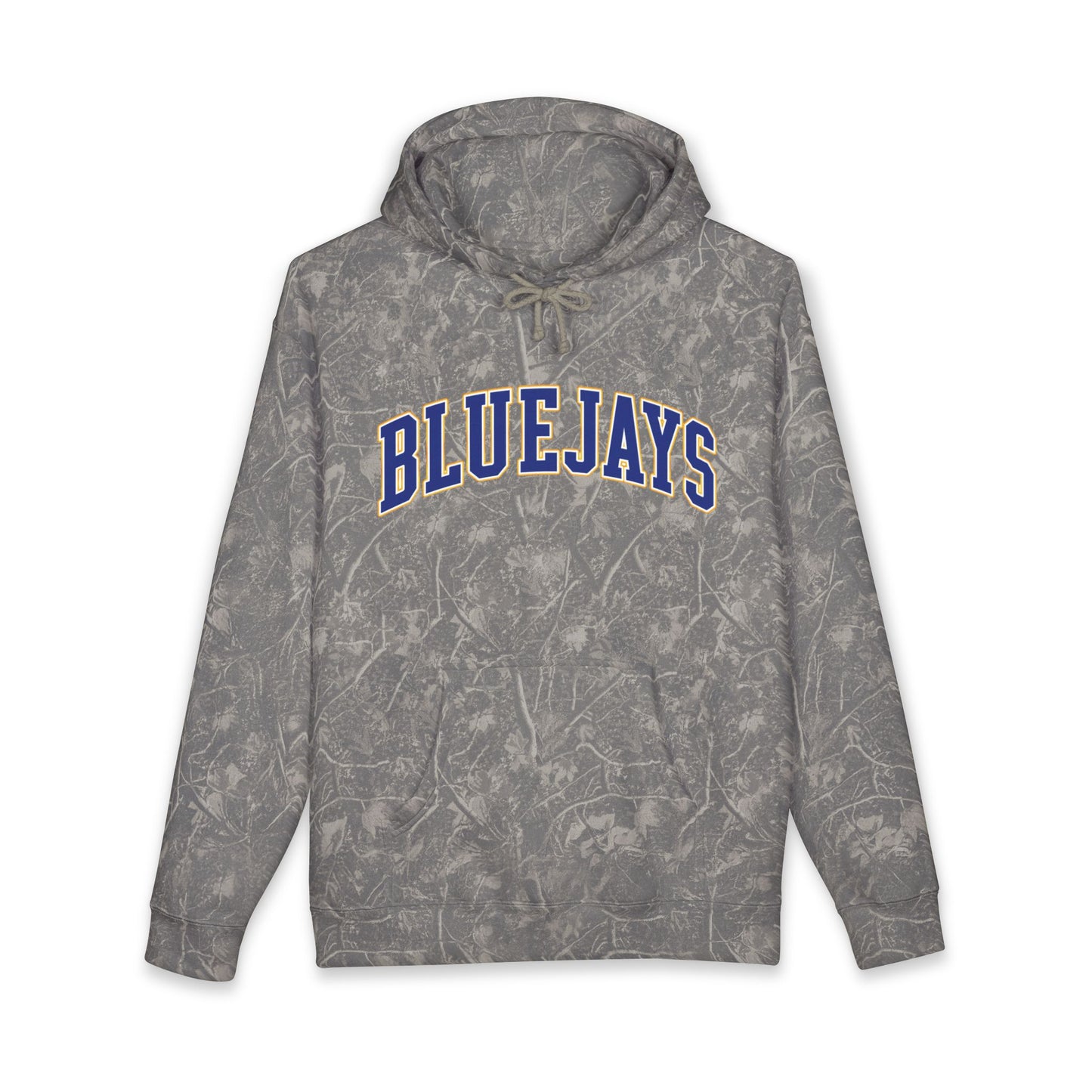Bluejays Arch Logo Hoodie — Distressed Marble Grey Pullover