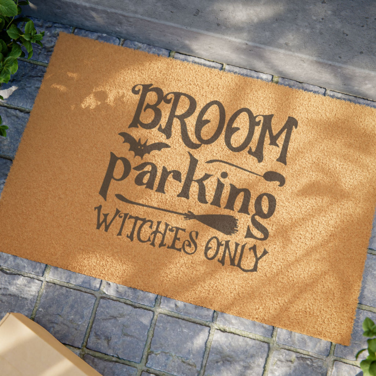 Doormat - "Broom Parking: Witches Only" Halloween Coir Welcome Mat