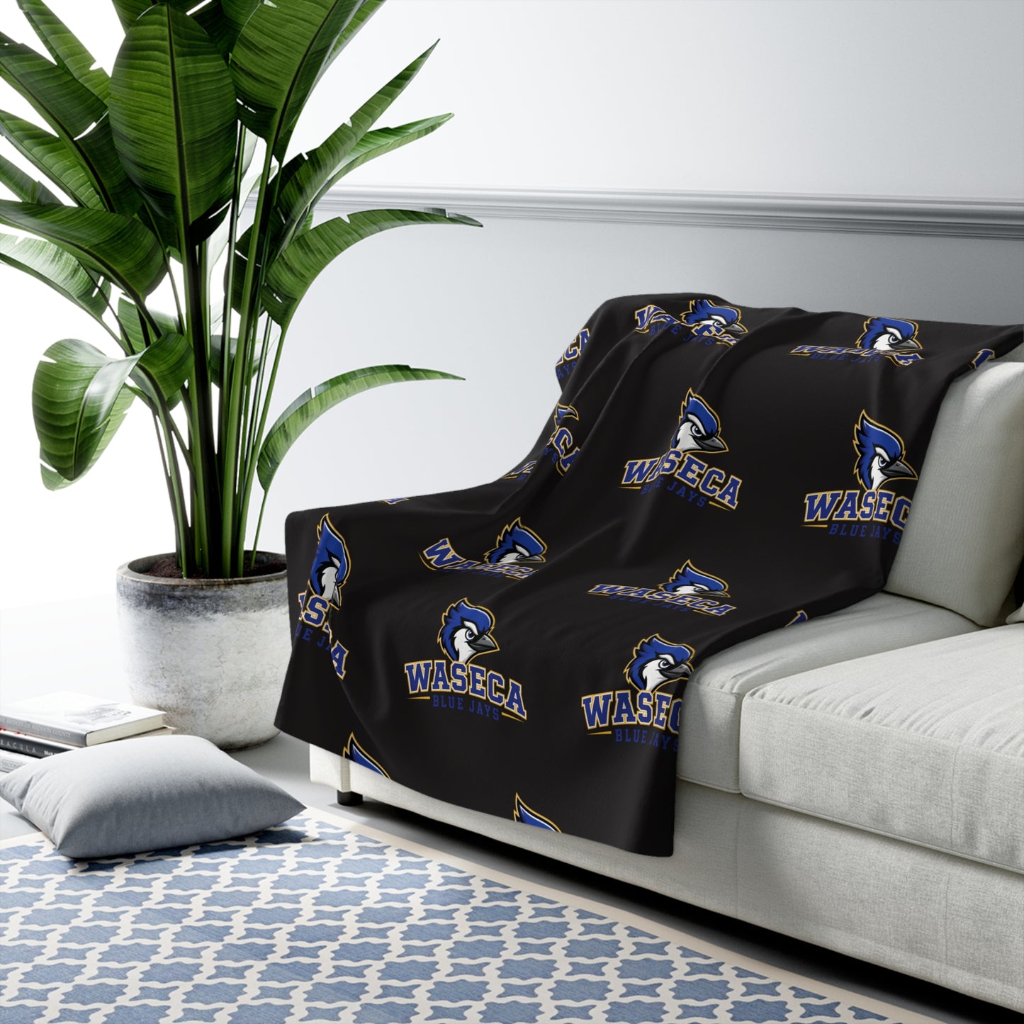 Waseca Bluejays Sherpa Fleece Blanket – Cozy Reversible Team Throw
