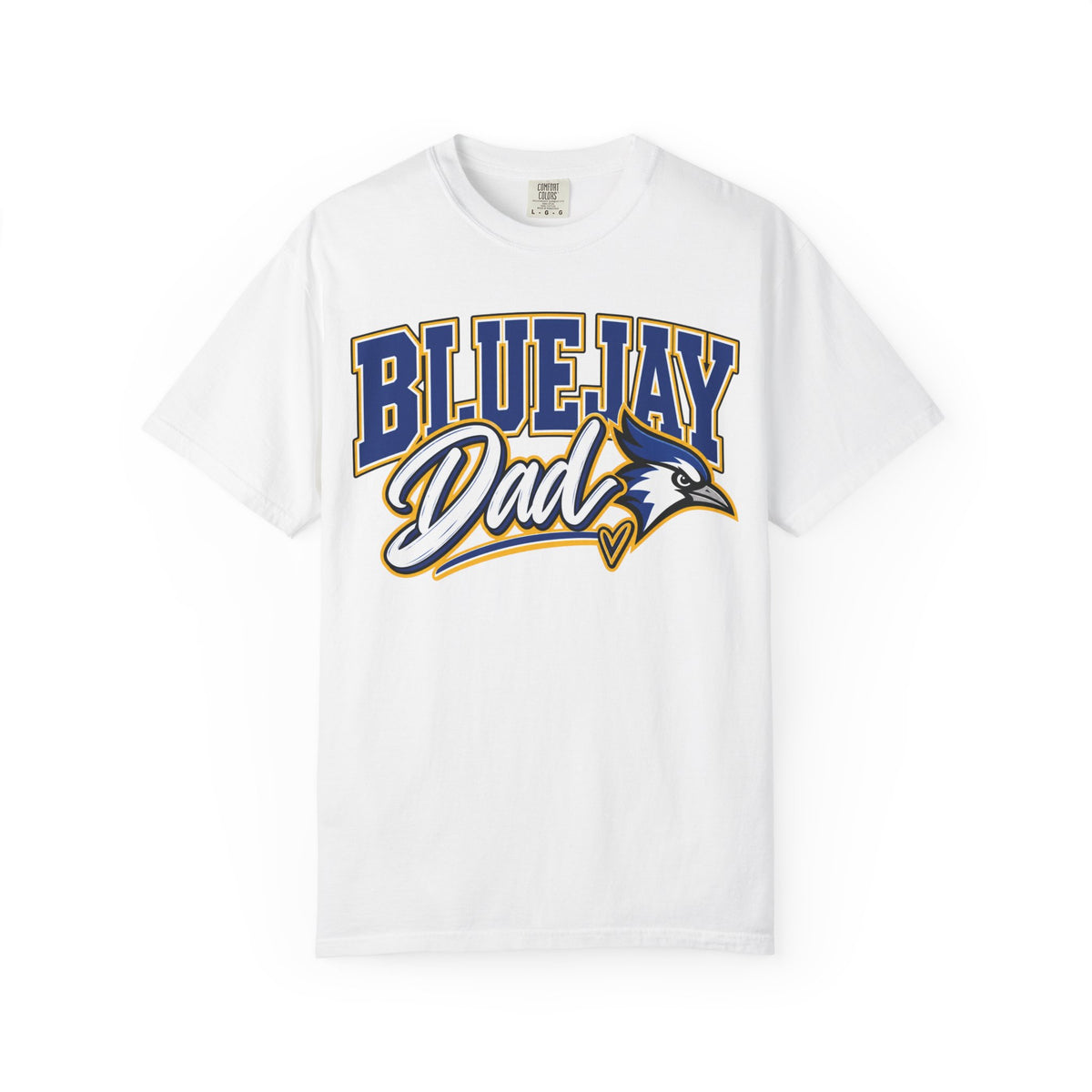 Bluejay Dad T-Shirt — Personalized Last Name & Number Baseball Tee