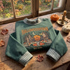 Embroidered Gingham Mock Neck Sweatshirt