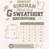Embroidered Gingham Mock Neck Sweatshirt