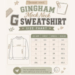 Embroidered Gingham Mock Neck Sweatshirt
