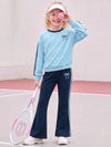 Girls Long Sleeve Bow Sweatshirt and Flared Pants Set
