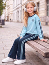 Girls Long Sleeve Bow Sweatshirt and Flared Pants Set