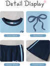 Girls Long Sleeve Bow Sweatshirt and Flared Pants Set