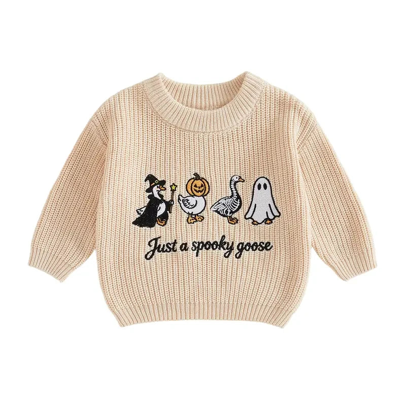 Toddler Halloween Embroidered Knit Sweater