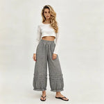 Plaid Gingham Cotton Linen Palazzos