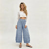Plaid Gingham Cotton Linen Palazzos