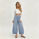 Plaid Gingham Cotton Linen Palazzos