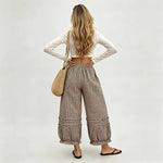 Plaid Gingham Cotton Linen Palazzos