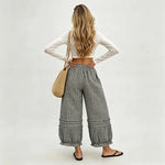 Plaid Gingham Cotton Linen Palazzos