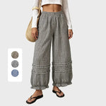 Plaid Gingham Cotton Linen Palazzos