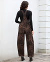 Leopard Print Barrel Overalls