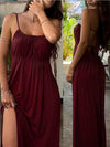 2026 Sexy Sleeveless Beach Vacation Dress Lace-up Backless Halter Spaghetti Strap Maxi Dress Casual Loose Dresses