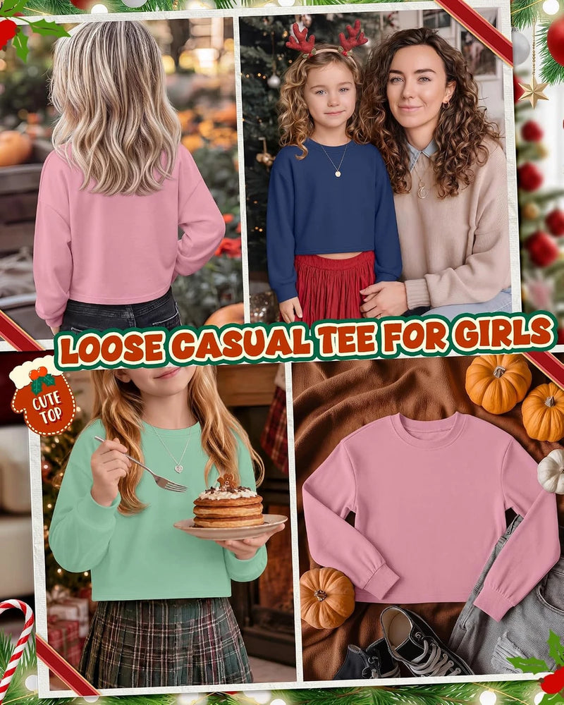Girls Long Sleeve Crew Neck Top Trio