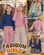 Girls Long Sleeve Crew Neck Top Trio