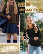Girls Cotton Ribbed Long Sleeve Shirts