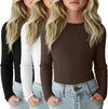 Girls Cotton Ribbed Long Sleeve Shirts