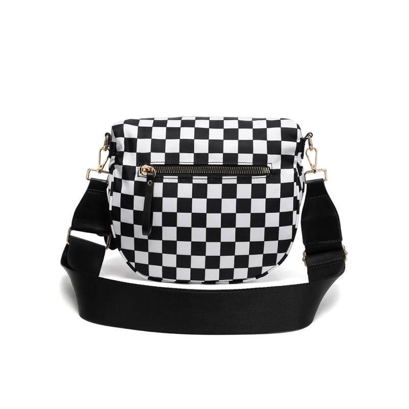 Checkered Crossbody Sling Bag