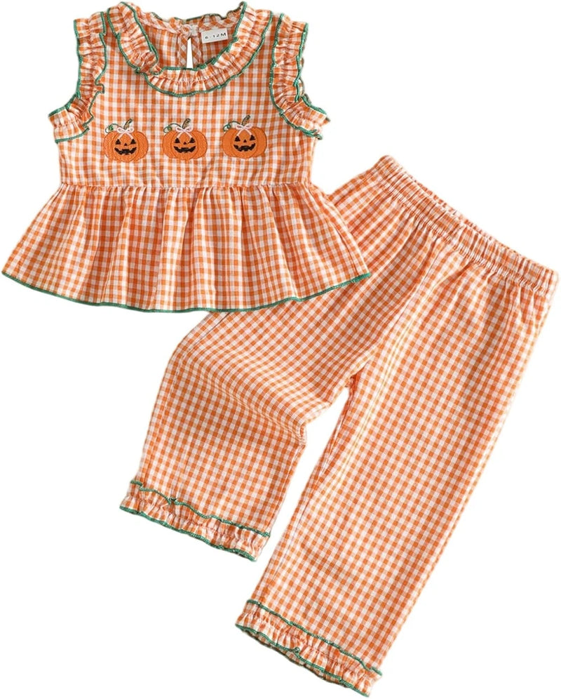 Toddler Girl Halloween Gingham Outfit