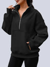 Oversized Quarter Zip Fleece Sweatshirt