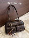 Coffee Brown Bread Knot Pillow Bag