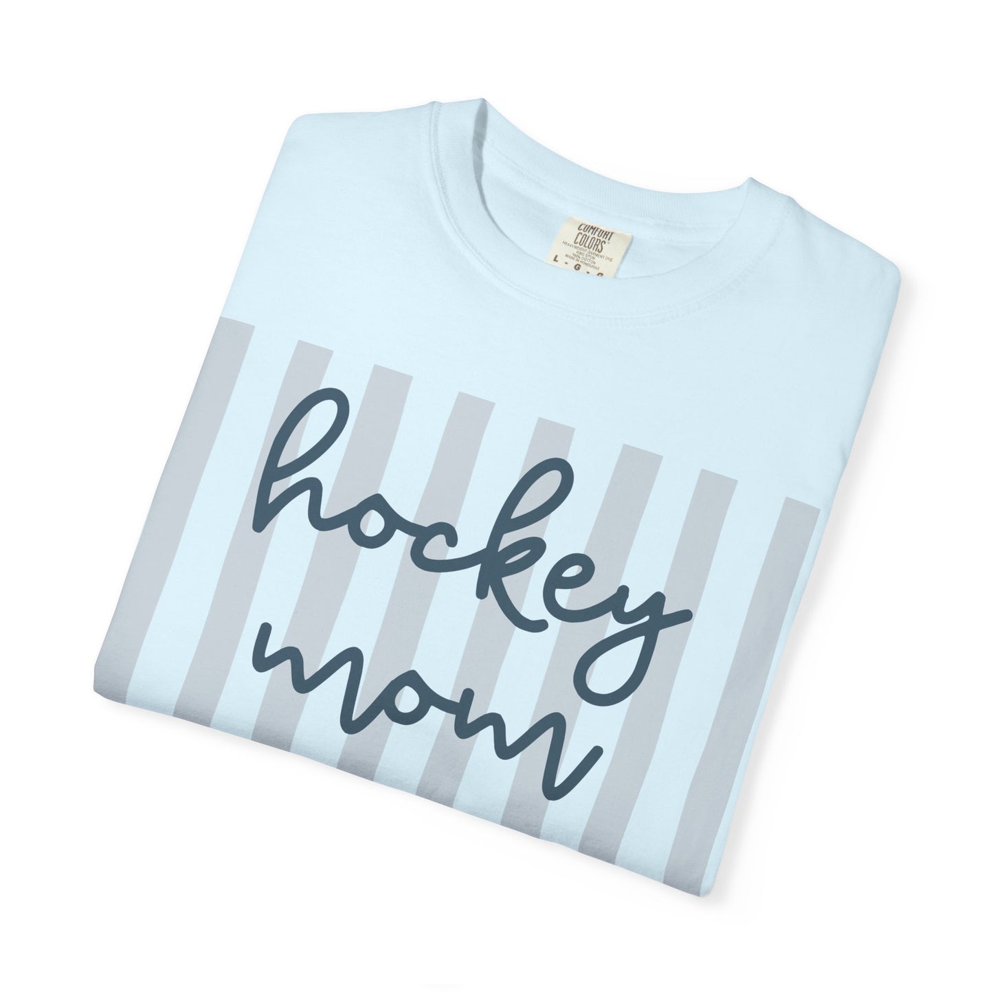 Hockey Mom Striped Bow Graphic Tee