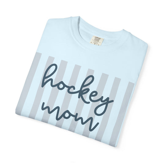 Hockey Mom Striped Bow Graphic Tee