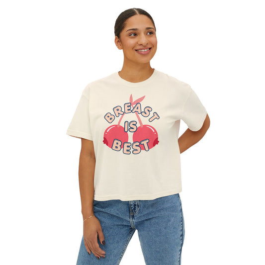 Breast Is Best Boxy Tee – Feminist Nursing Support Graphic Shirt