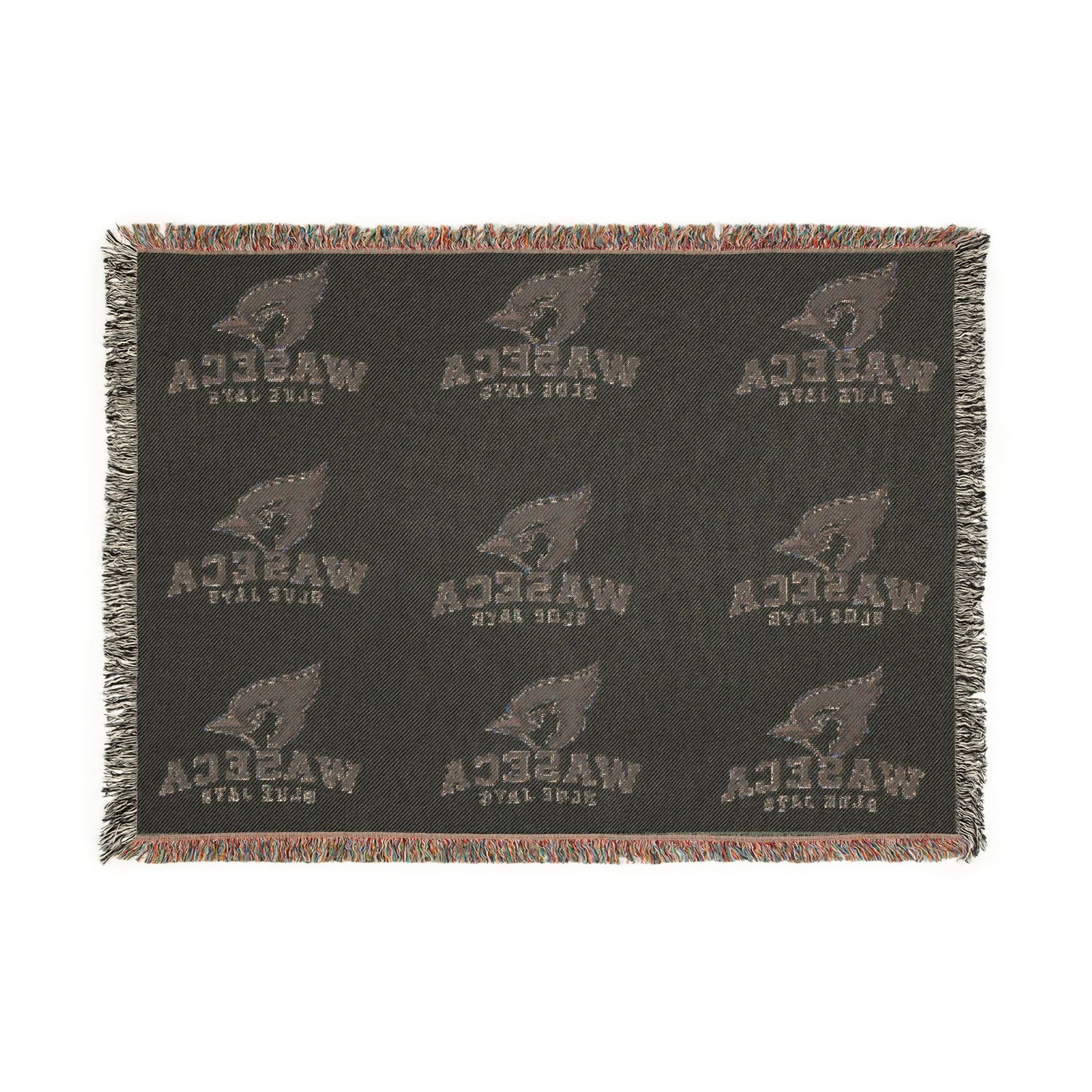 Waseca Bluejay Logo Woven Throw Blanket