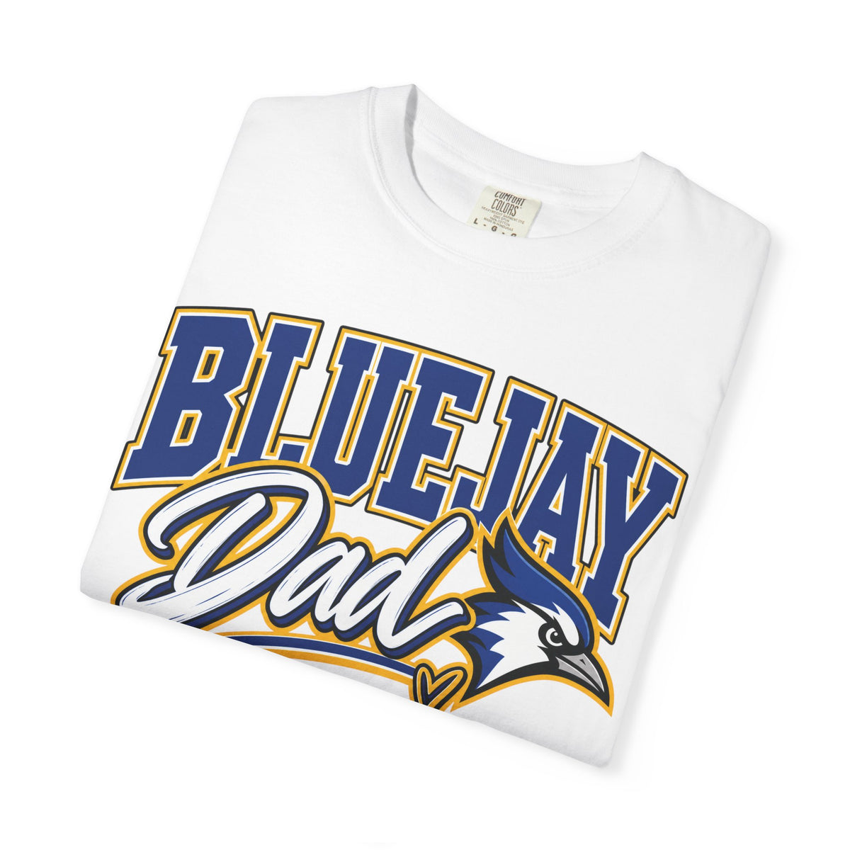 Bluejay Dad T-Shirt — Personalized Last Name & Number Baseball Tee