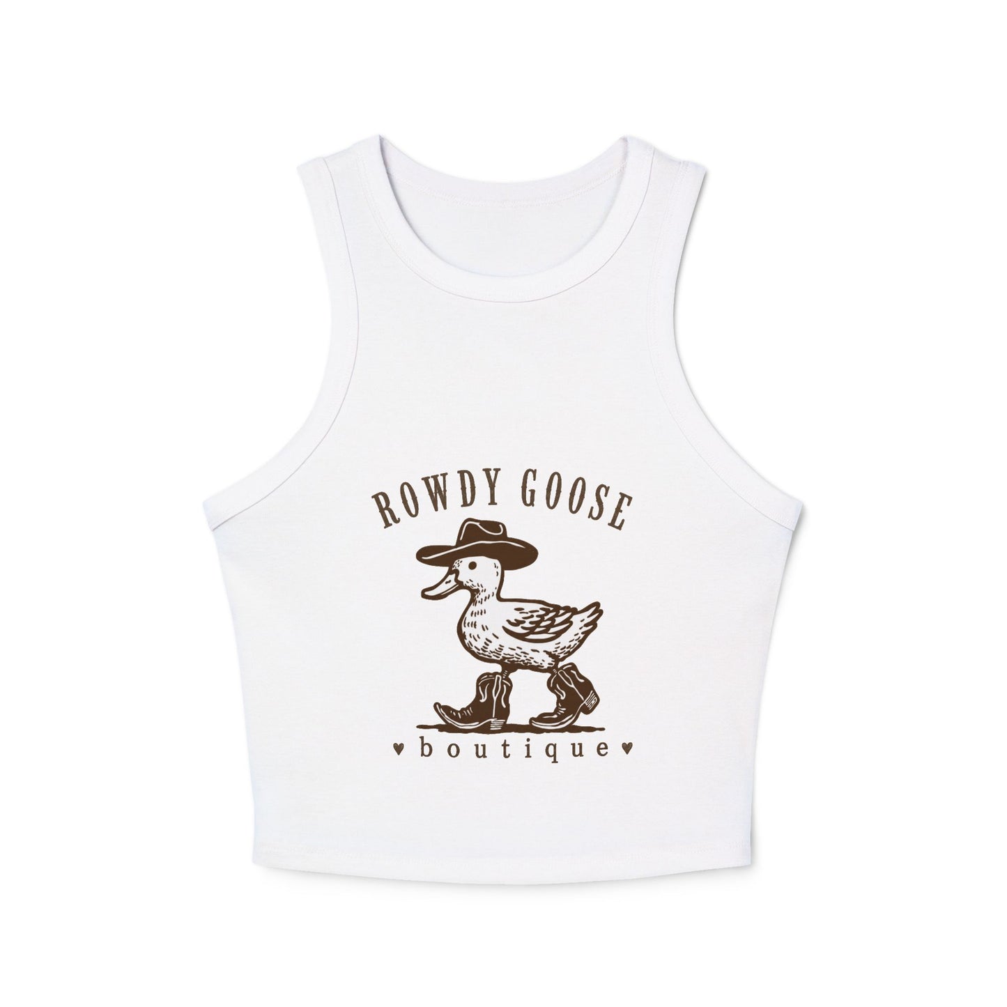 Rowdy Goose Boutique Tank Top – Vintage Western Duck Graphic Crop
